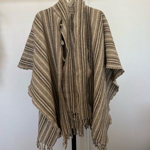Brown striped poncho